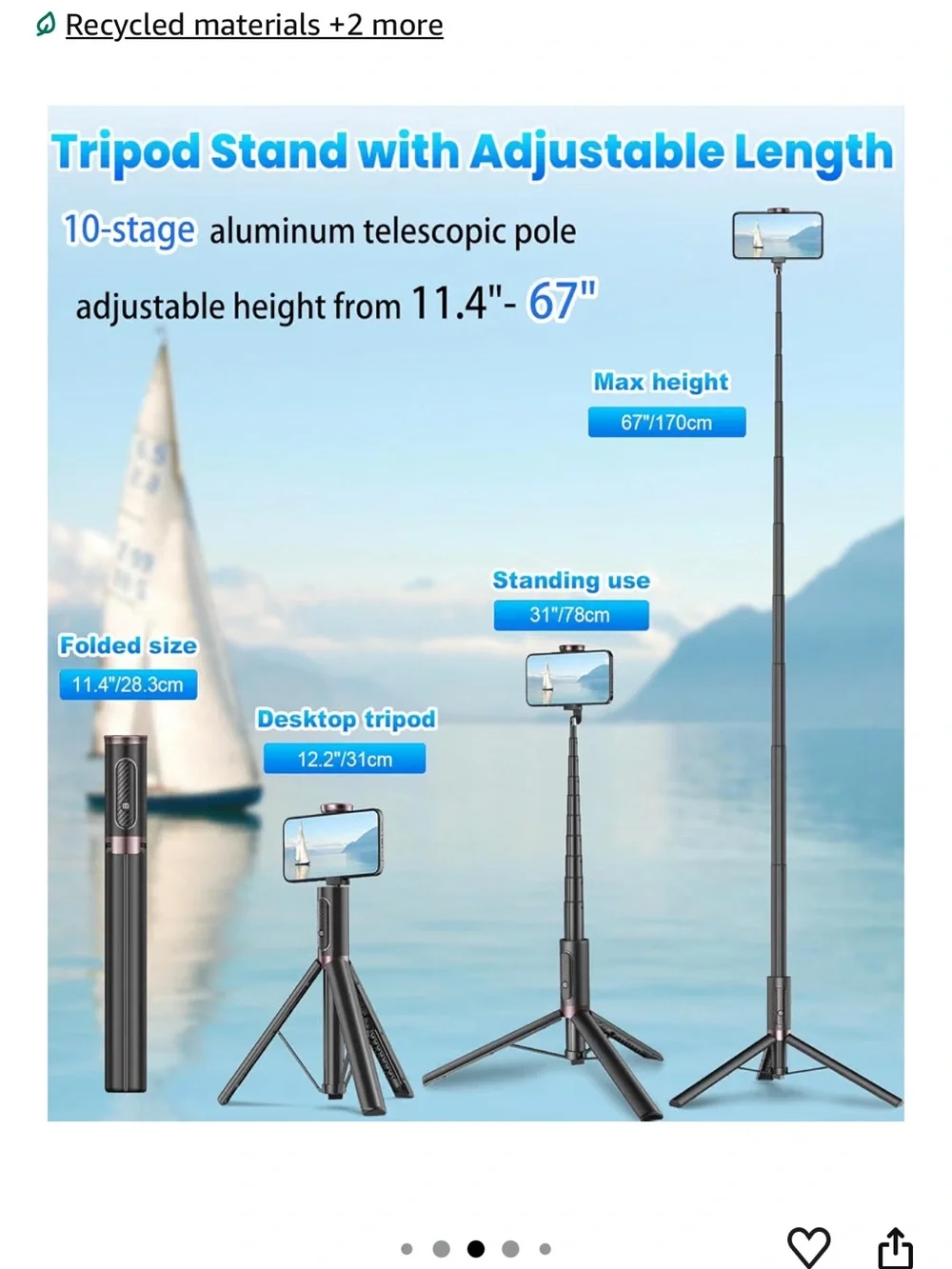 Selfie stick tripod and remotes